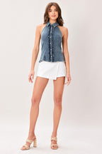 INDIGO BABE DENIM TOP Flying Tomato
