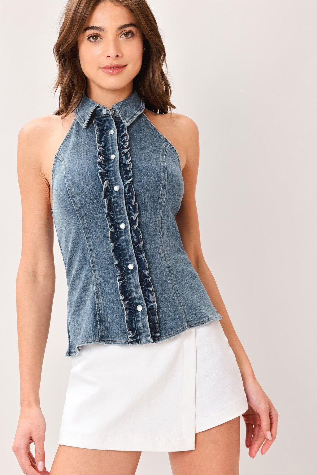 INDIGO BABE DENIM TOP Flying Tomato