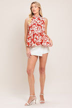 SUNSET BLOOM WOVEN TOP Flying Tomato