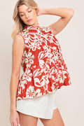 SUNSET BLOOM WOVEN TOP Flying Tomato
