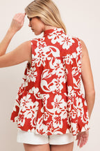 SUNSET BLOOM WOVEN TOP Flying Tomato