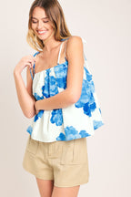 TROPIC BLUE WOVEN TOP Flying Tomato