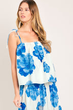 TROPIC BLUE WOVEN TOP Flying Tomato