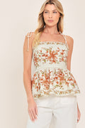 VILLA ROSA PEPLUM LOOK WOVEN TOP Flying Tomato
