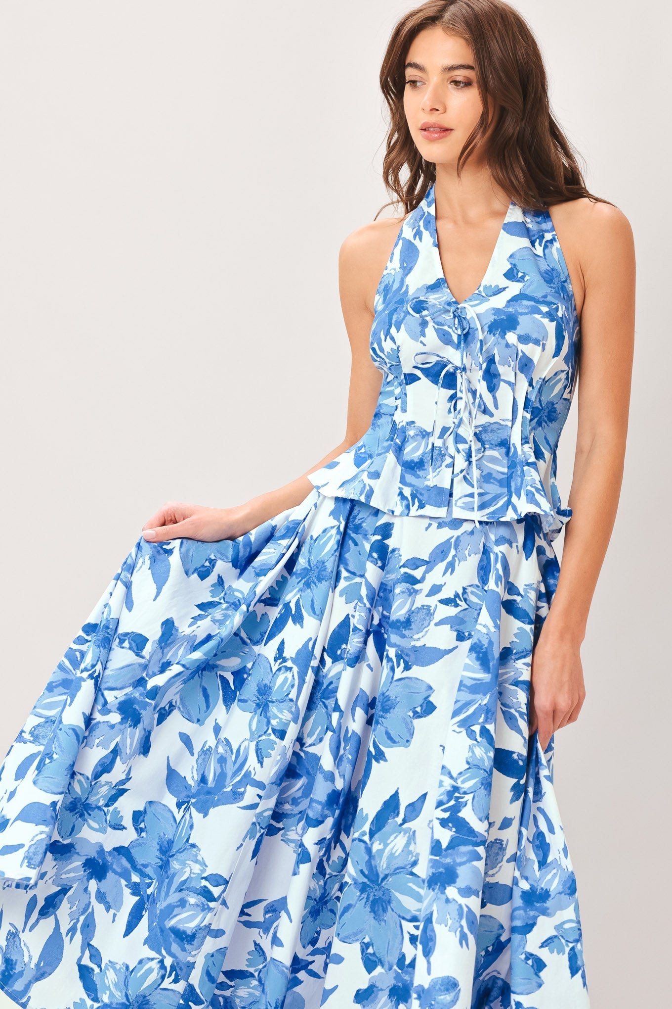 SKY BLOSSOM WOVEN TOP Flying Tomato