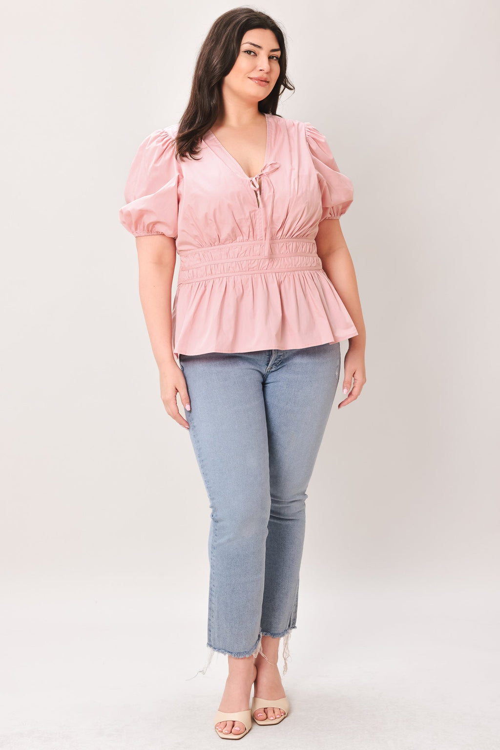 LOVELY CHARM PINK WOVEN TOP Flying Tomato