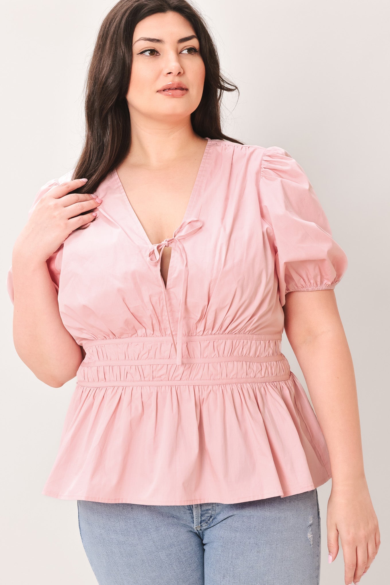 LOVELY CHARM PINK WOVEN TOP Flying Tomato