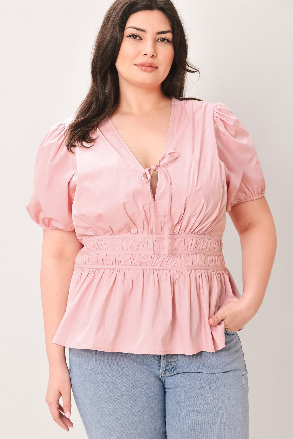 LOVELY CHARM PINK WOVEN TOP Flying Tomato
