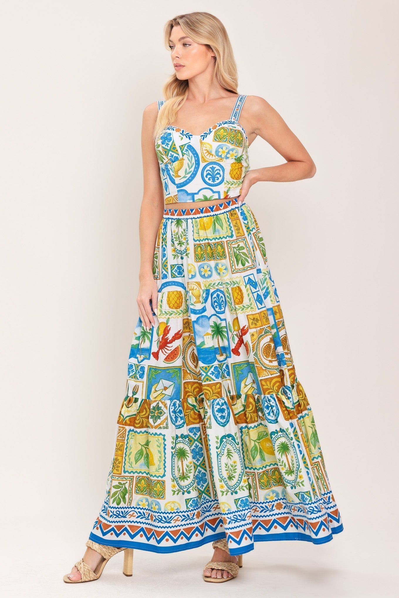 SICILIAN SUMMER WOVEN CROP TOP Flying Tomato