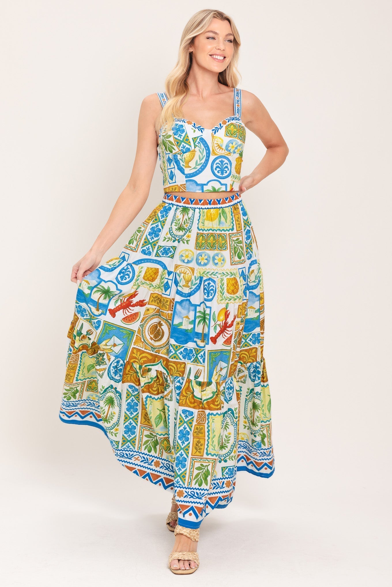 SICILIAN SUMMER WOVEN CROP TOP Flying Tomato