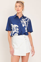 COASTAL BLOOM WOVEN TOP Flying Tomato