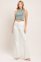 SWEET DETAIL DENIM CROP TOP Flying Tomato