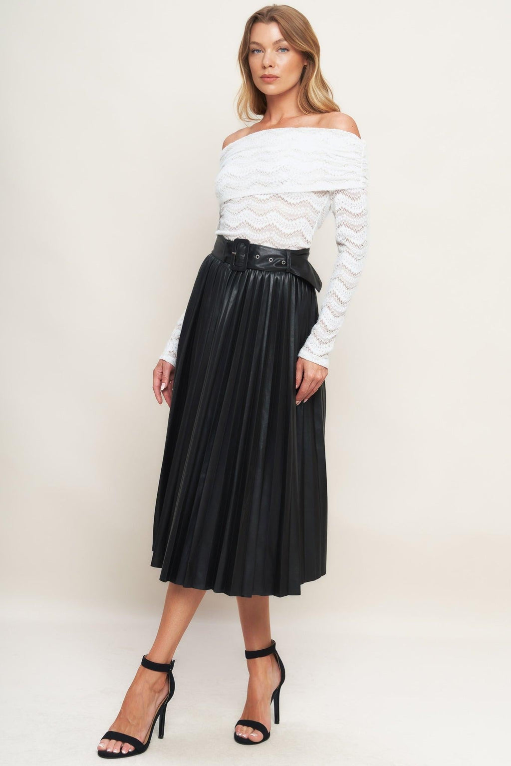 YOU FILL MY LIFE WITH LEATHER MIDI SKIRT Flying Tomato