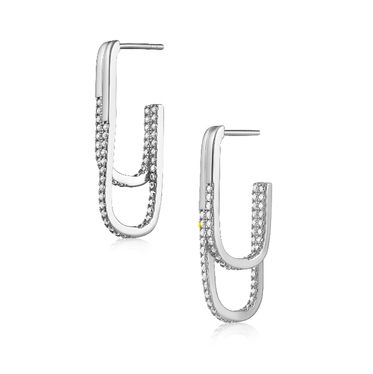 Jasmine Pave Double Hoop
