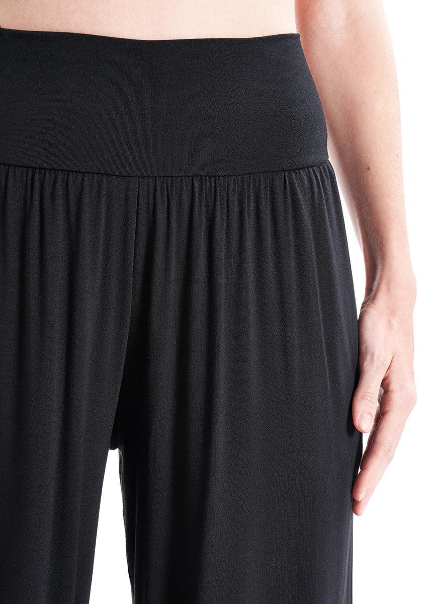 Black Jersey Viscose Palazzo Pants LavaNera ETNA