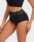 Lace Trim Cotton Hipster Panties (5 Pack) SheCurve