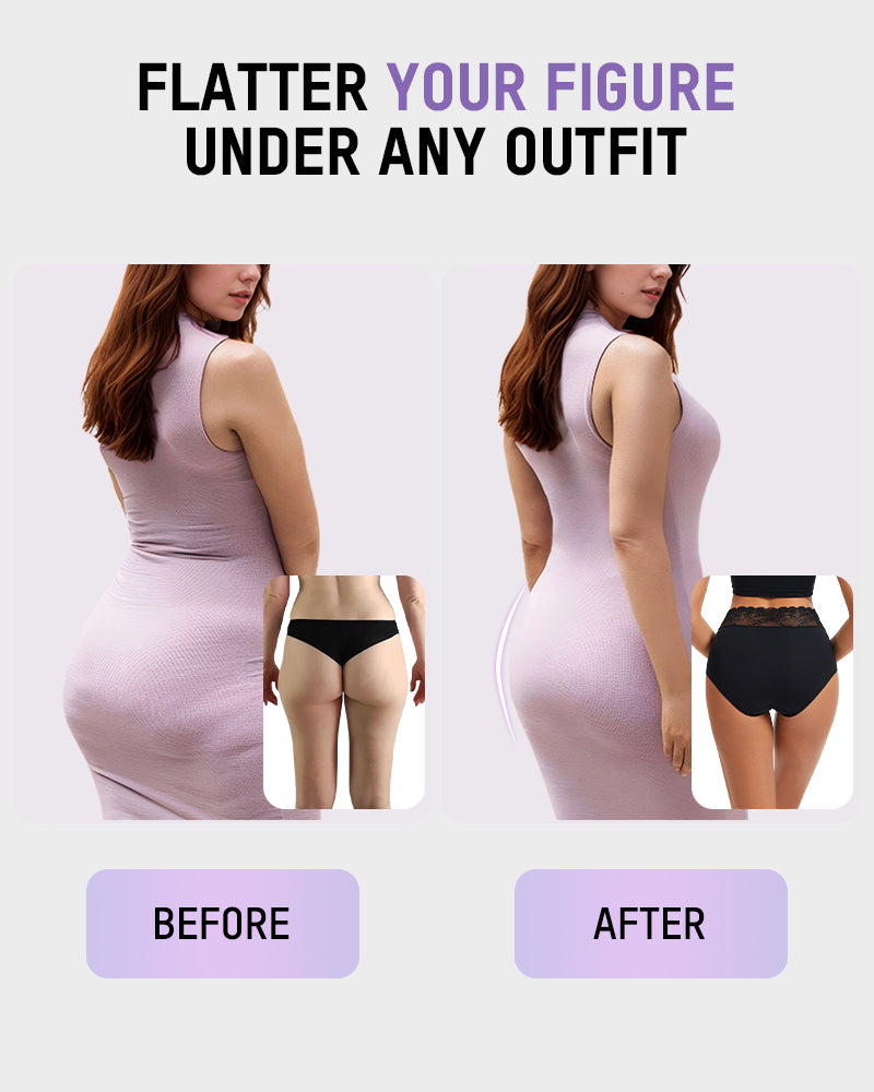 Lace Trim Cotton Hipster Panties (5 Pack) SheCurve