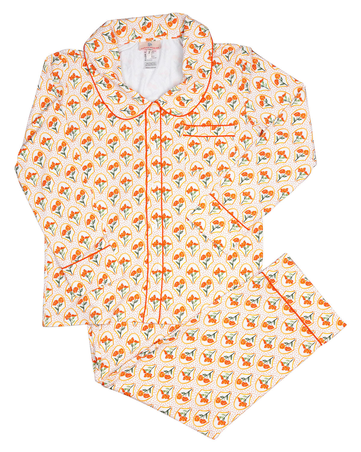 Marigold Floral Ladies Knit Pajamas- FINAL SALE