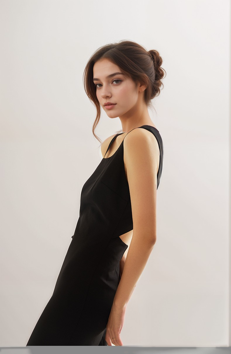 Asymmetrical geometric concept hallowed back pencil skirt satin prom dress SelenaHuanStudio