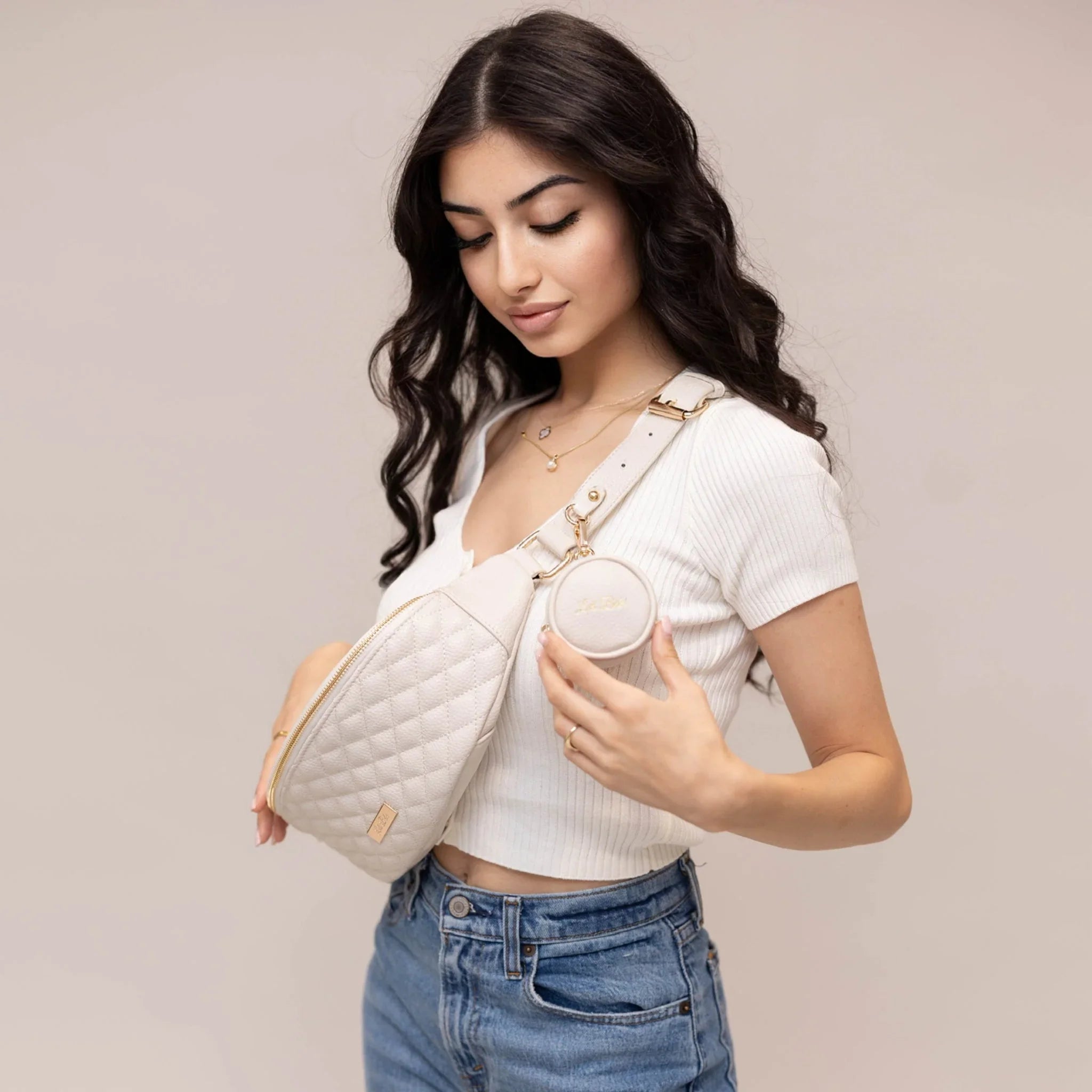 Crossbody Sling Bag | Pearl White