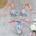 Three Point Low Waist Lace up Sexy Halter Bikini Fresh Split Swimsuit Women Bella Mia