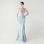 Boning Corset Lace up Waist Controlled Wrapped Chest Pleated Hollow Out Cutout out Cocktail Wedding Red Carpet Evening Dress Bella Mia