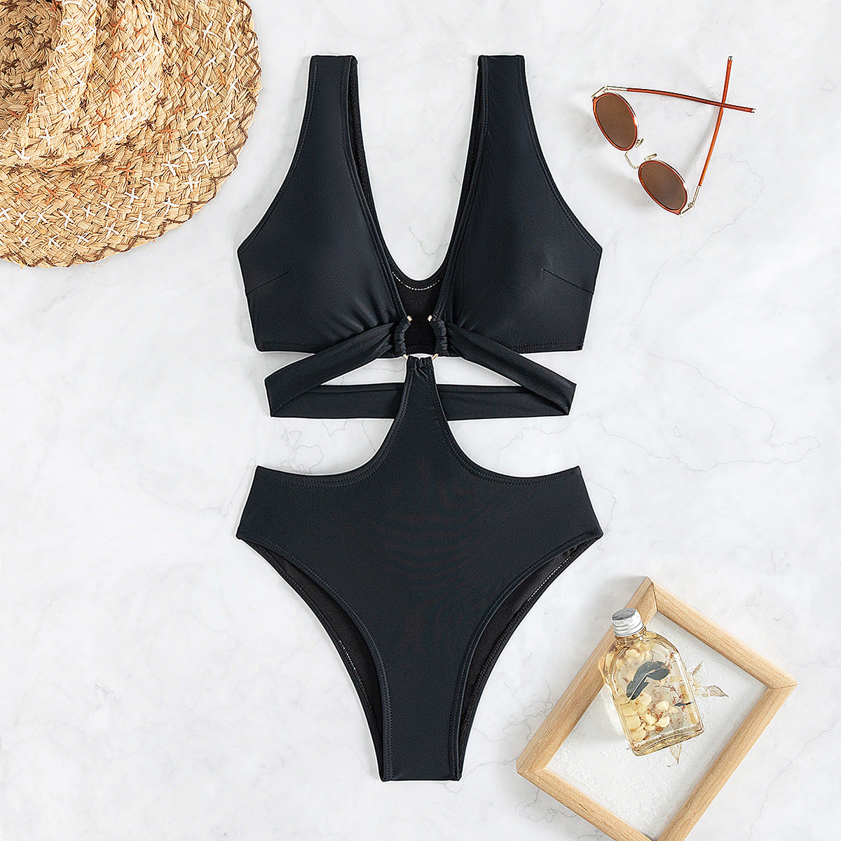 Bikini Popular Solid Color Slimming Sexy Bikini One Piece Swimsuit Swimwear Bella Mia