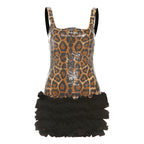 Women Clothing Fall Sexy Sling Sequin Contrast Color Slim Fit Dress Bella Mia