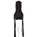 Spring Dress Sexy Solid Color round Neck Sleeveless Hip Bag Lace Bella Mia