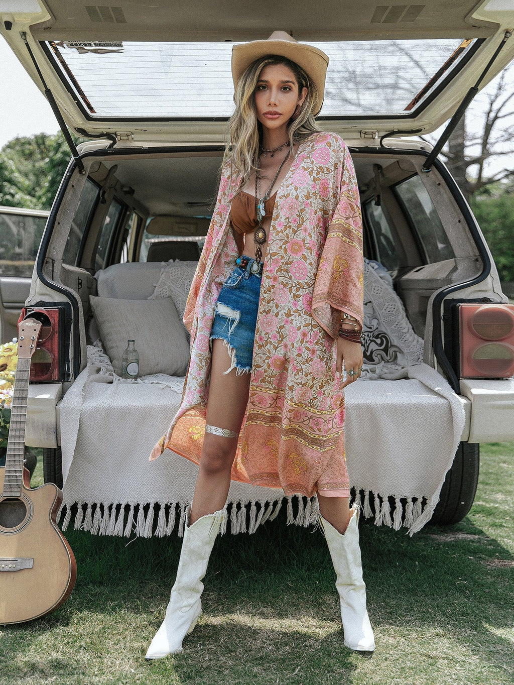 Batch Loose Positioning Printed Shawl Kimono MidLength Women Bella Mia