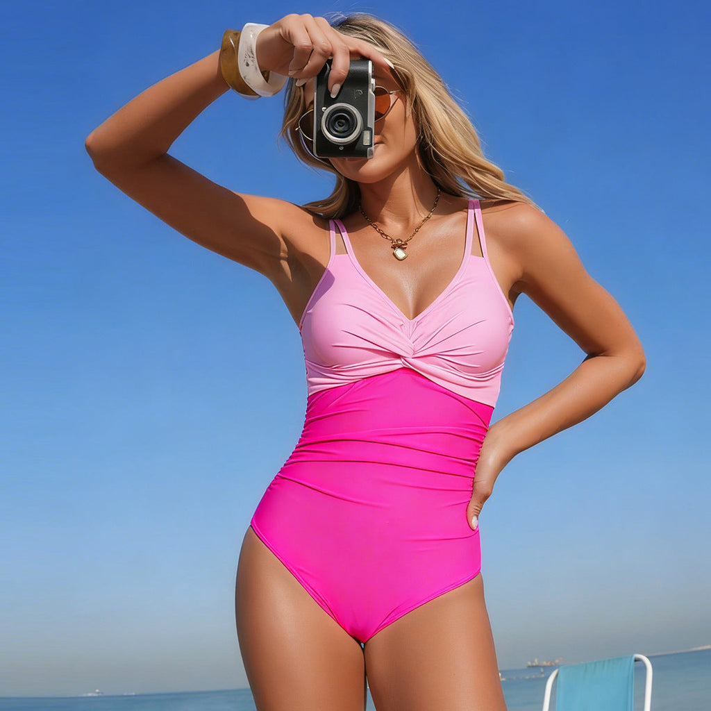 Swimwear Women Sexy Siamese Tight fit Sports Bikini Swimsuit