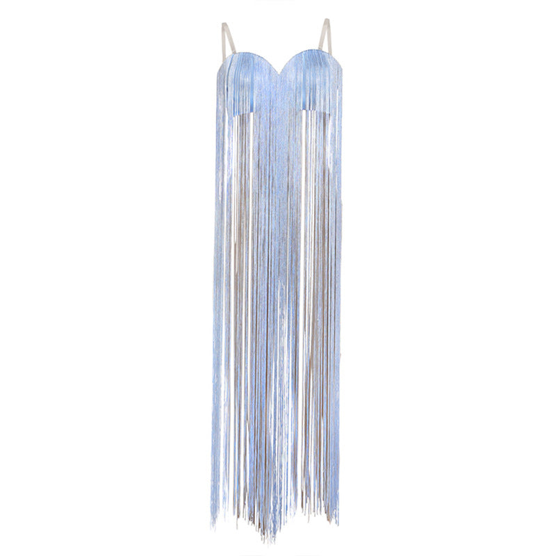 Autumn Winter Pure Sexy V neck Slim Fit Backless Personality Tassel Suspender Vest Women Clothing Bella Mia