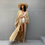 Rayon Cardigan with Belt Beach Cover up Sexy Cardigan Long Sleeve Vacation Beach Cover Up Bella Mia