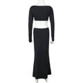 Fall Type Hip Elegant Slim Fit Hollow Out Cutout Sexy Long Sleeve Dress Women Bella Mia