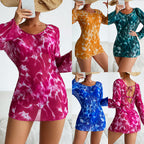 Swimsuit Women Split Three Piece Lace up Tie Dyed Printed Bikini Internet Celebrity Swimsuit Bella Mia