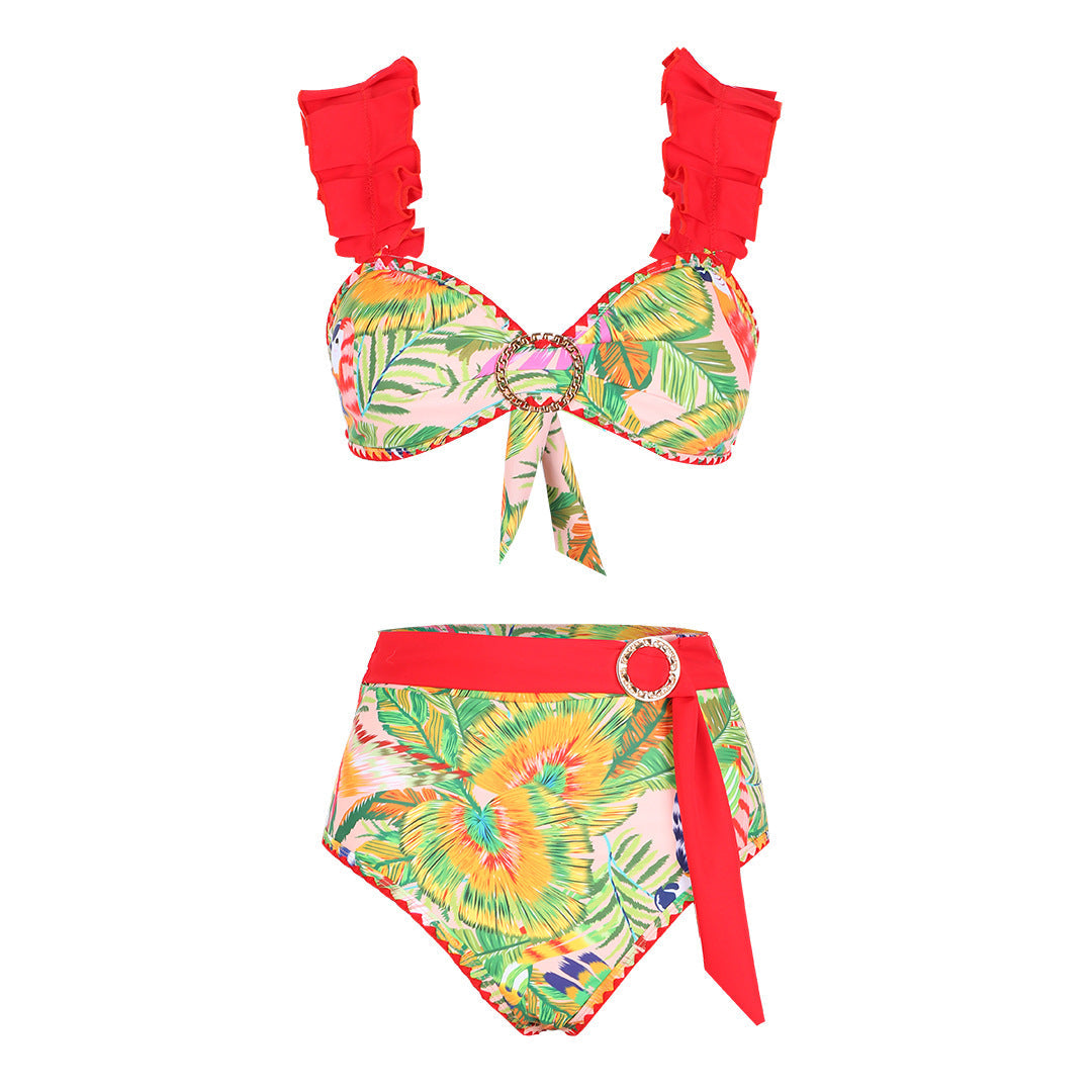 Printed High Waist Bikini Split Swimsuit Women Sexy Bikini Bella Mia