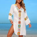 Beach Cover up Arrival Mosaic Floral Beach Dress Cloth Floral Seaside Vacation Sun Protection Blouse for Women Bella Mia