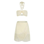Coat Skirt Two Piece Split Swimsuit for Women Solid Color Bella Mia