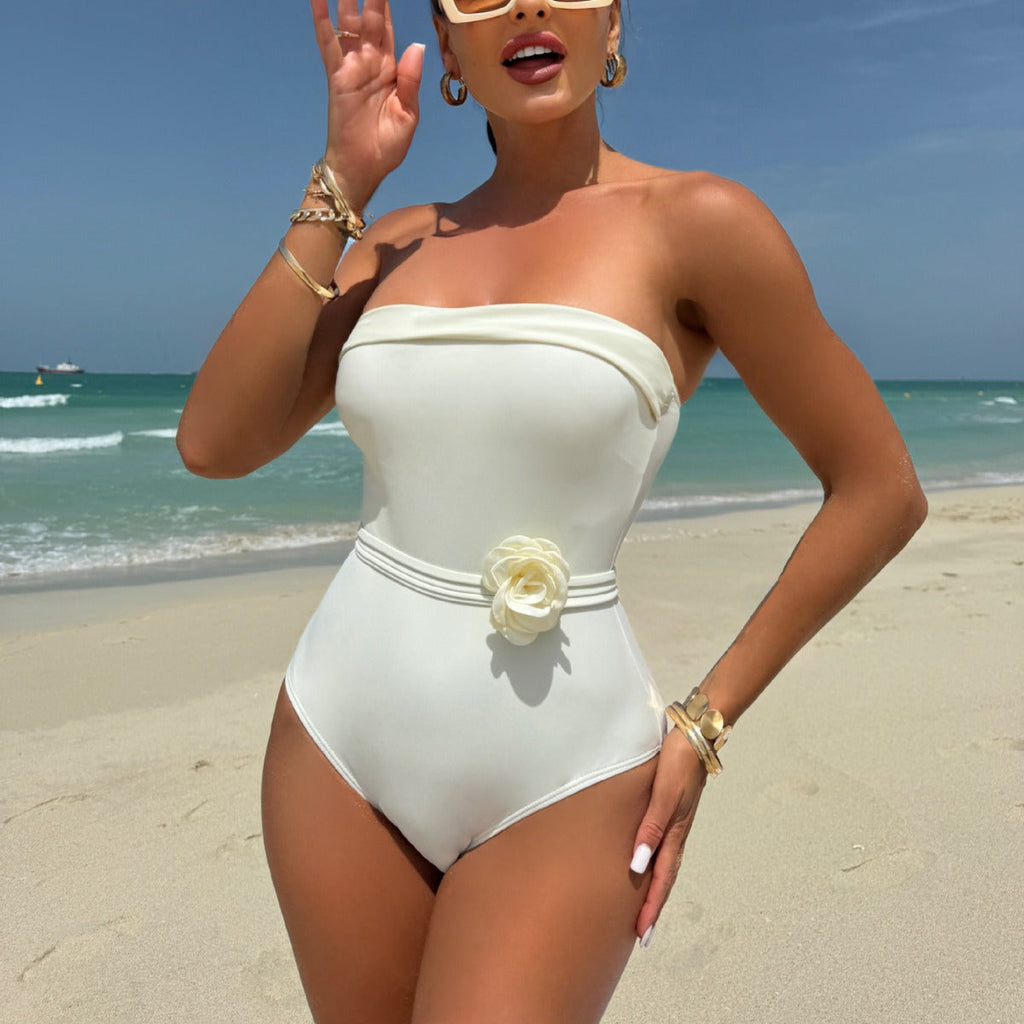 One Piece Multi Wear Drawstring Strap Small Floral Swimwear Swimsuit Bikini Bella Mia