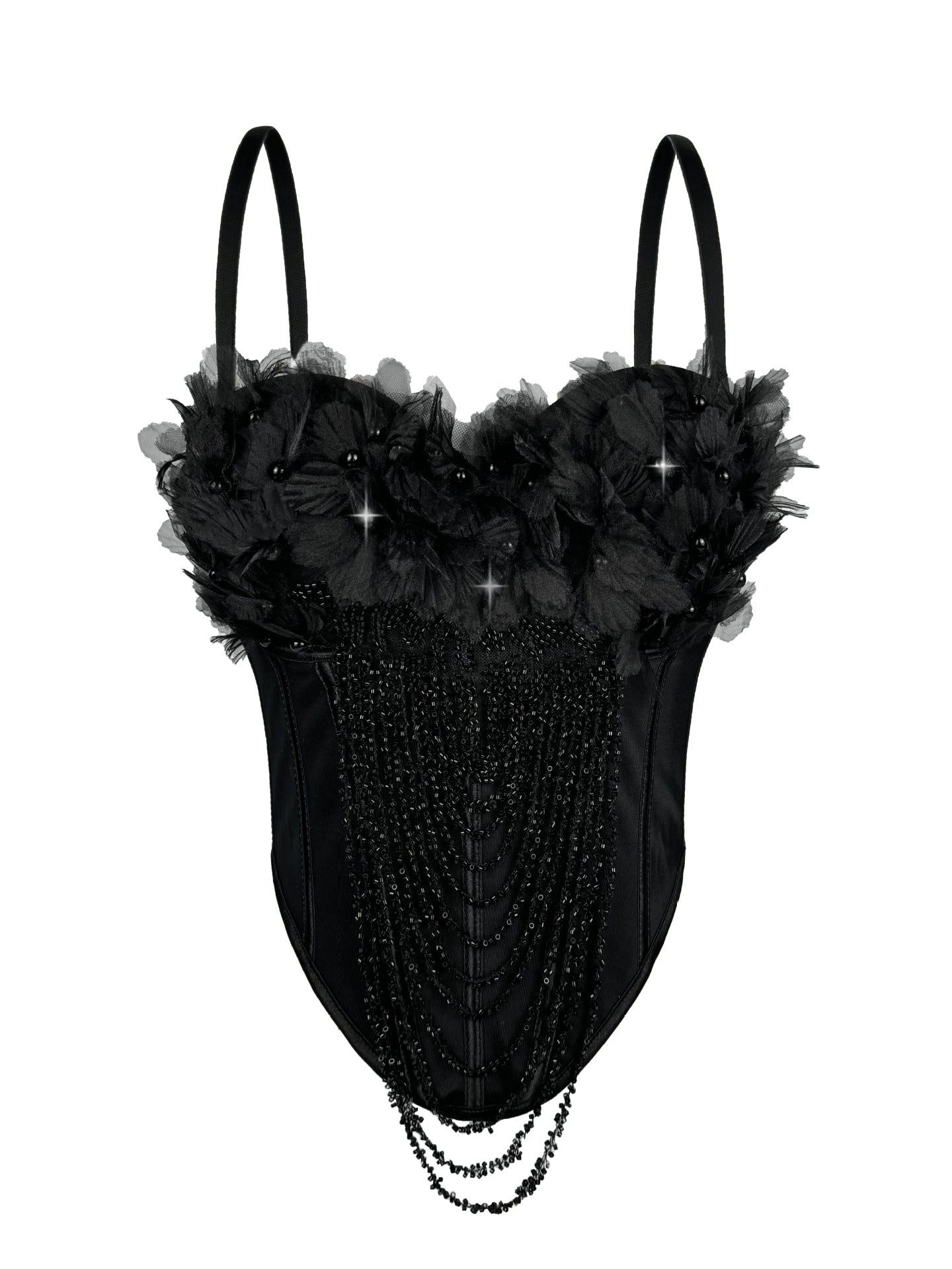Arrival Handmade Floral Tassel Suspender Vest Sexy Backless Tube Top Outer Wear Boning Corset Corset Body Shaping Bella Mia
