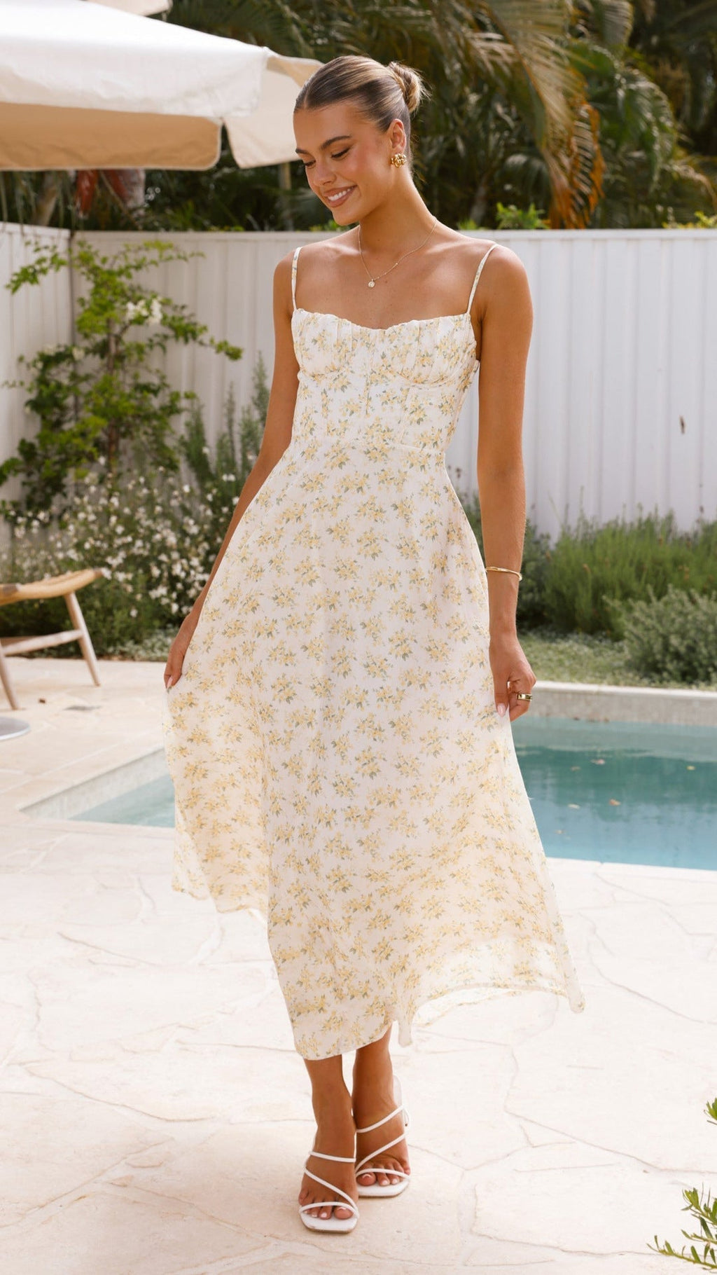 Women Clothing Floral Sexy Strap Backless Vacation Dress Bella Mia