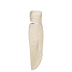 Spring Maxi Dress Elegant Slim Tube Top Hollow Out Cutout Pleated Dress Bella Mia