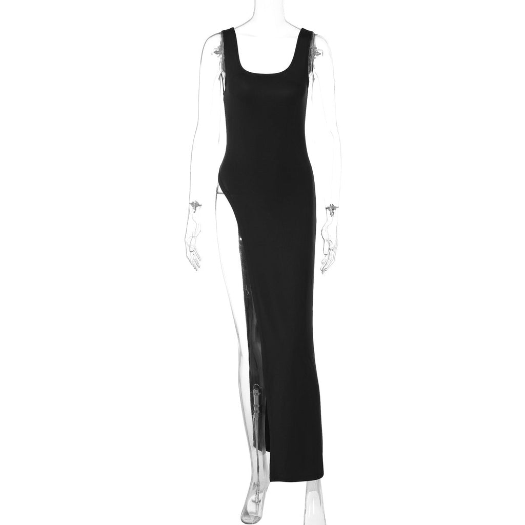 Women Clothing Summer Street Shooting Personality Slim Fit Split Shoulder Strap Dress Bella Mia