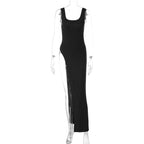 Women Clothing Summer Street Shooting Personality Slim Fit Split Shoulder Strap Dress Bella Mia