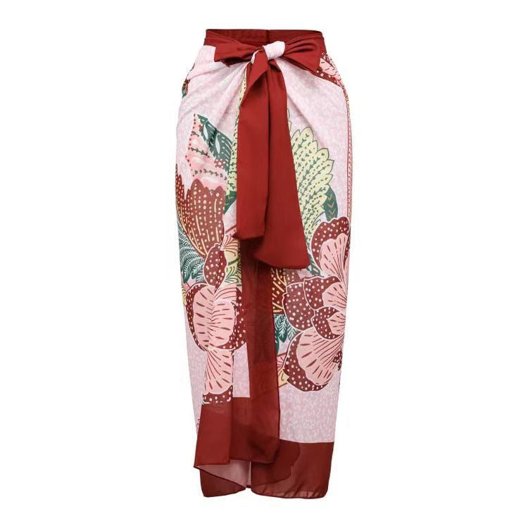 Three Piece Set Swimsuit Customized Printed Steel Bracket Push up Petals Gauze Skirt Swimsuit Women Bella Mia