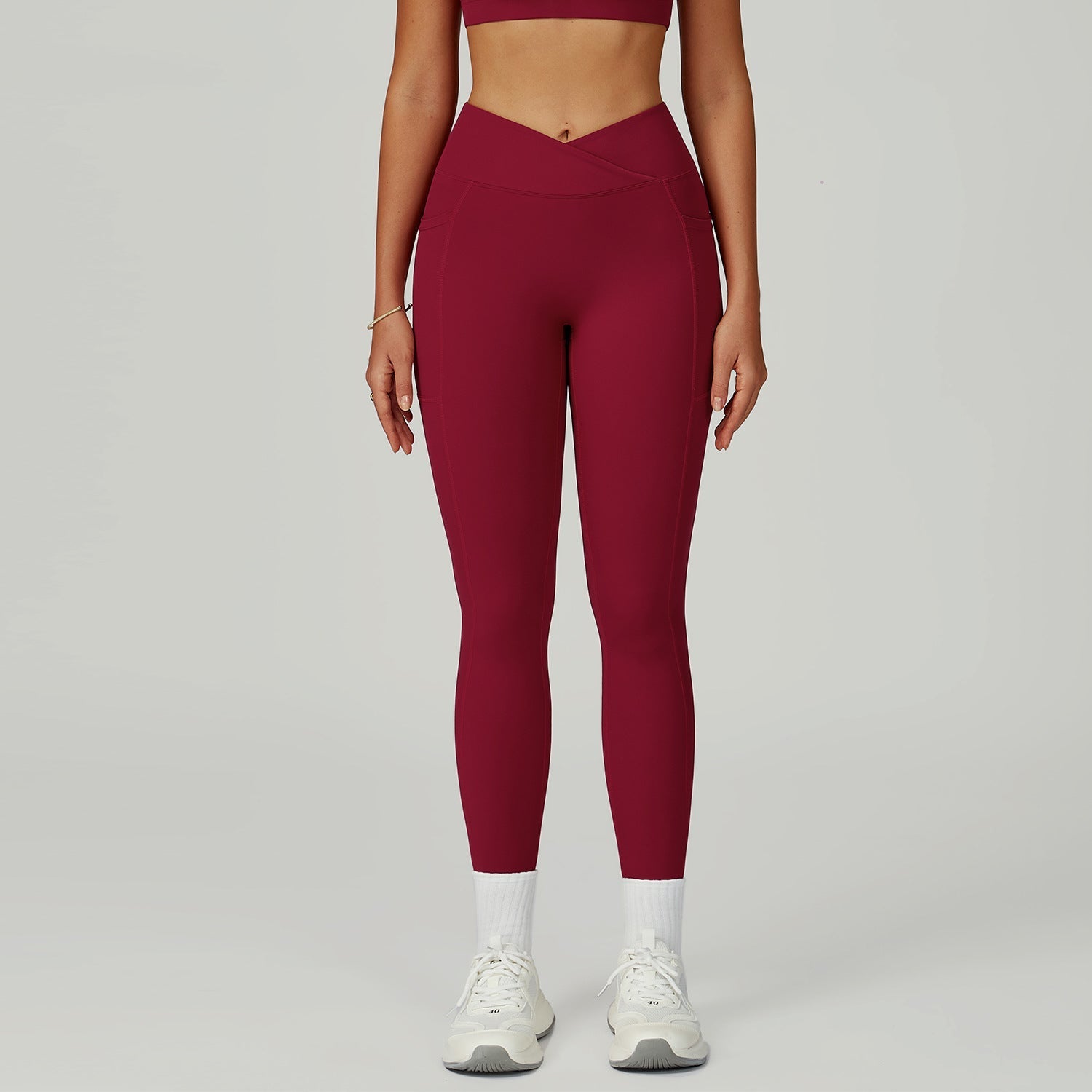 Nude Feel High Waist Yoga Pants Cross Waist Fitness Yoga Pants Women Outdoor Sports Running Tights Bella Mia