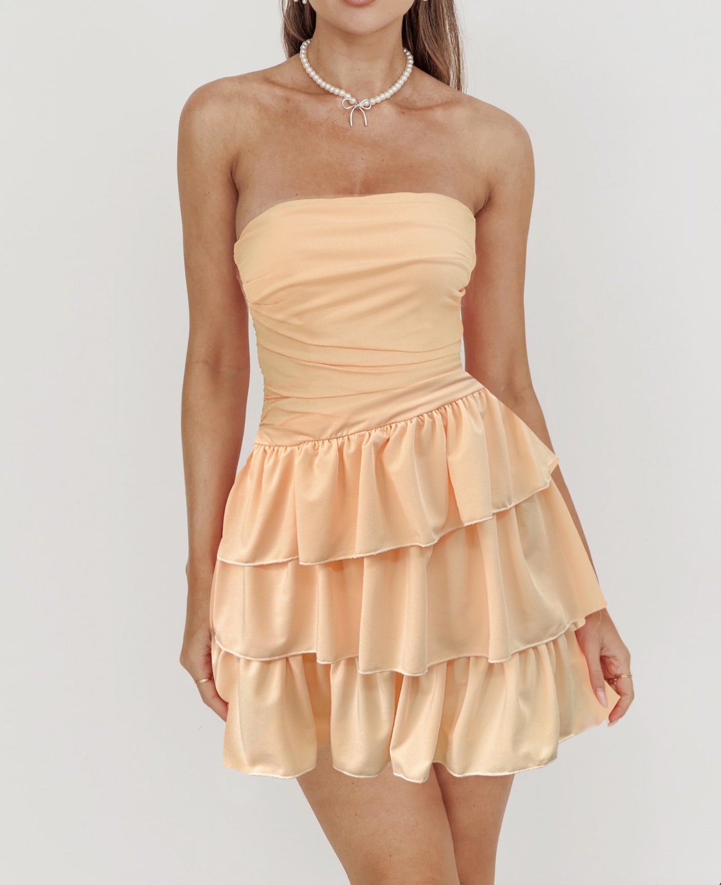 Summer Women Clothing Dress Sleeveless Tube Top Strapless Sexy Slim Fit Short Dress Bella Mia