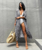Rayon Tie-Dyed Floral Cardigan Holiday Casual Beach Bikini Cover with Straps 17 Colors Bella Mia