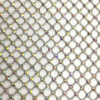 Sexy Mesh Maxi Dress Rhinestone See through Dress Fishnet Rhinestone off Neck Dress Elastic Dress Bella Mia