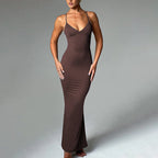 Spring Dress Sexy Trend V neck Backless Slim Fit Sheath Suspender Bella Mia